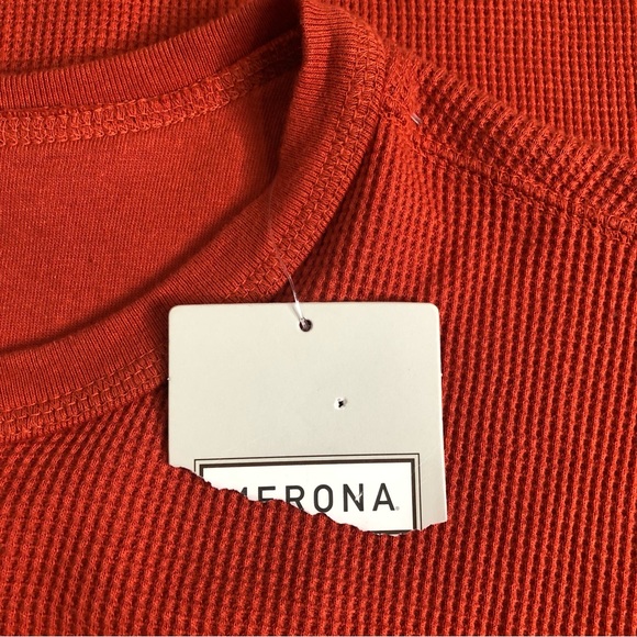 NWT Merona Shirt Men's XXL Rust Orange Thermal Waffle Knit Henley Long Sleeve - Picture 8 of 13